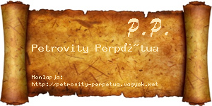 Petrovity Perpétua névjegykártya